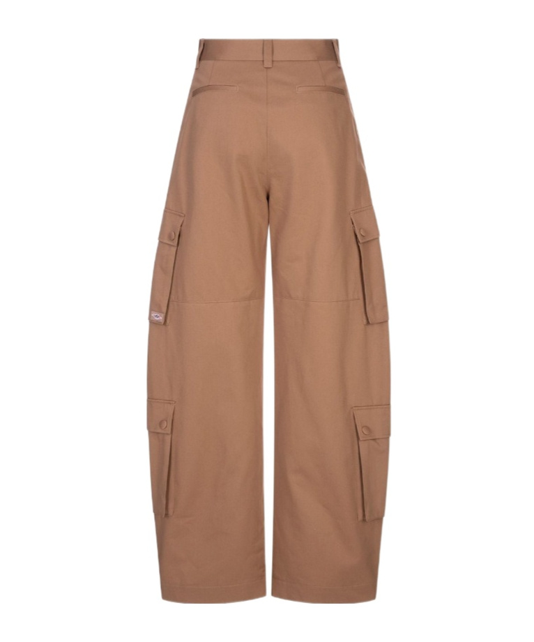 Msgm Drill Cargo Pants In Brown