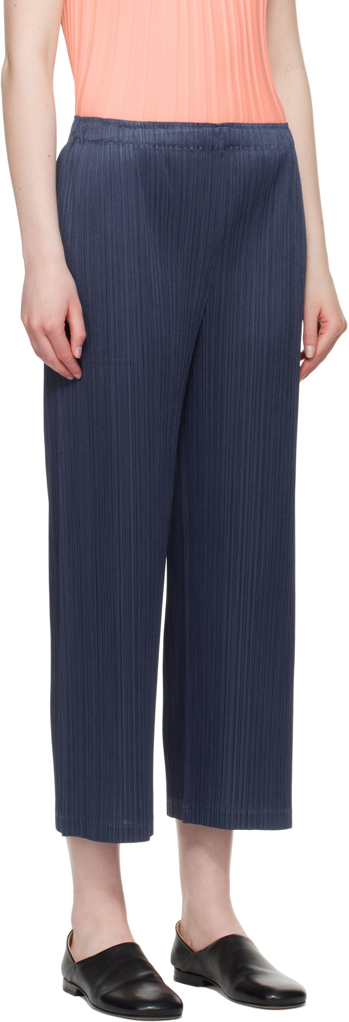 Issey Miyake Straight-leg Casual Pants In Blue