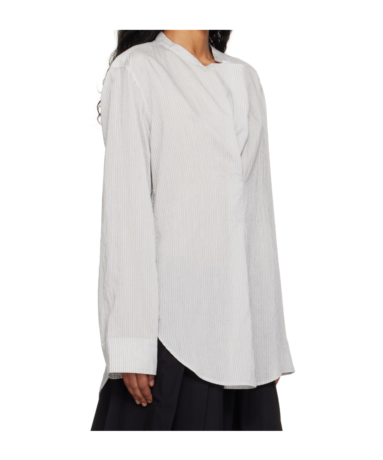 Studio Nicholson Long Sleeve Shirt In White