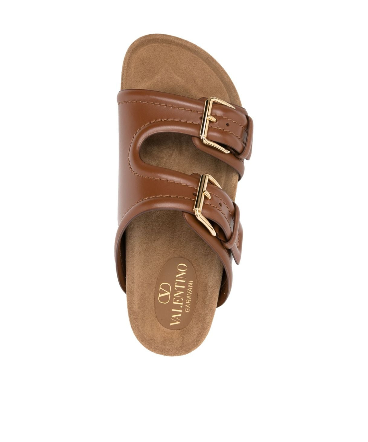 Valentino Garavani Sandali In Pelle Con Logo V Logo In Brown