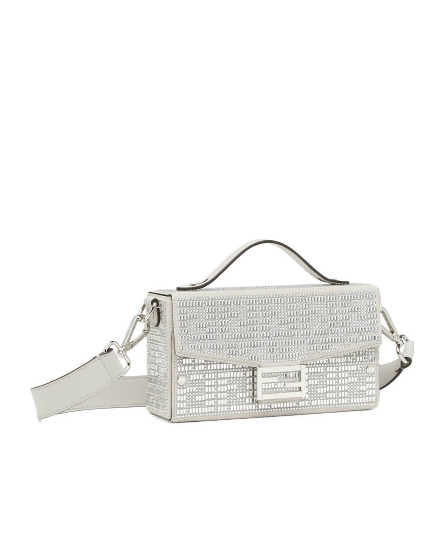 Fendi Baguette Soft Trunk Tote Bag In Grey