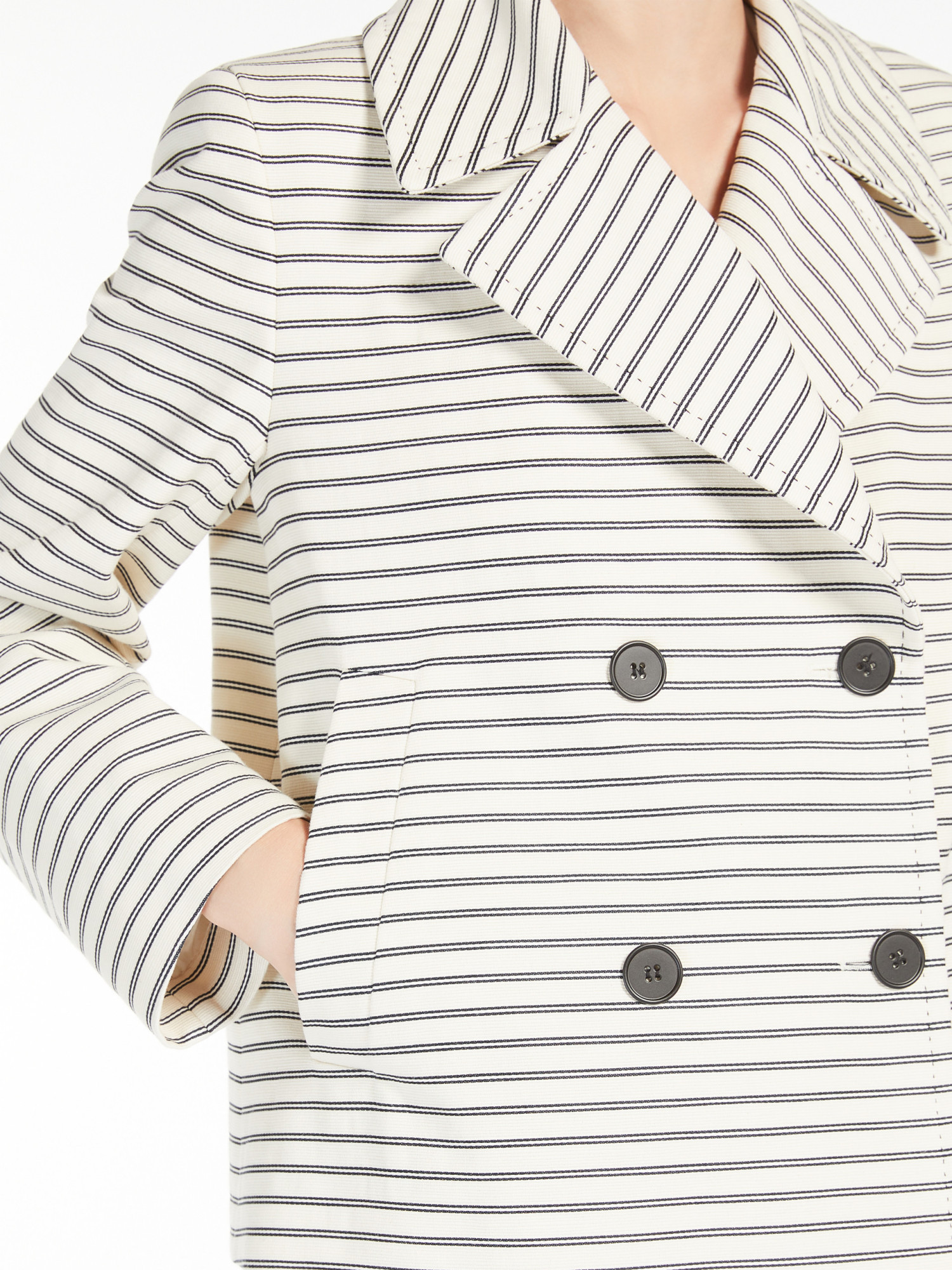 Max Mara Striped Ottoman Bermuda Shorts In White