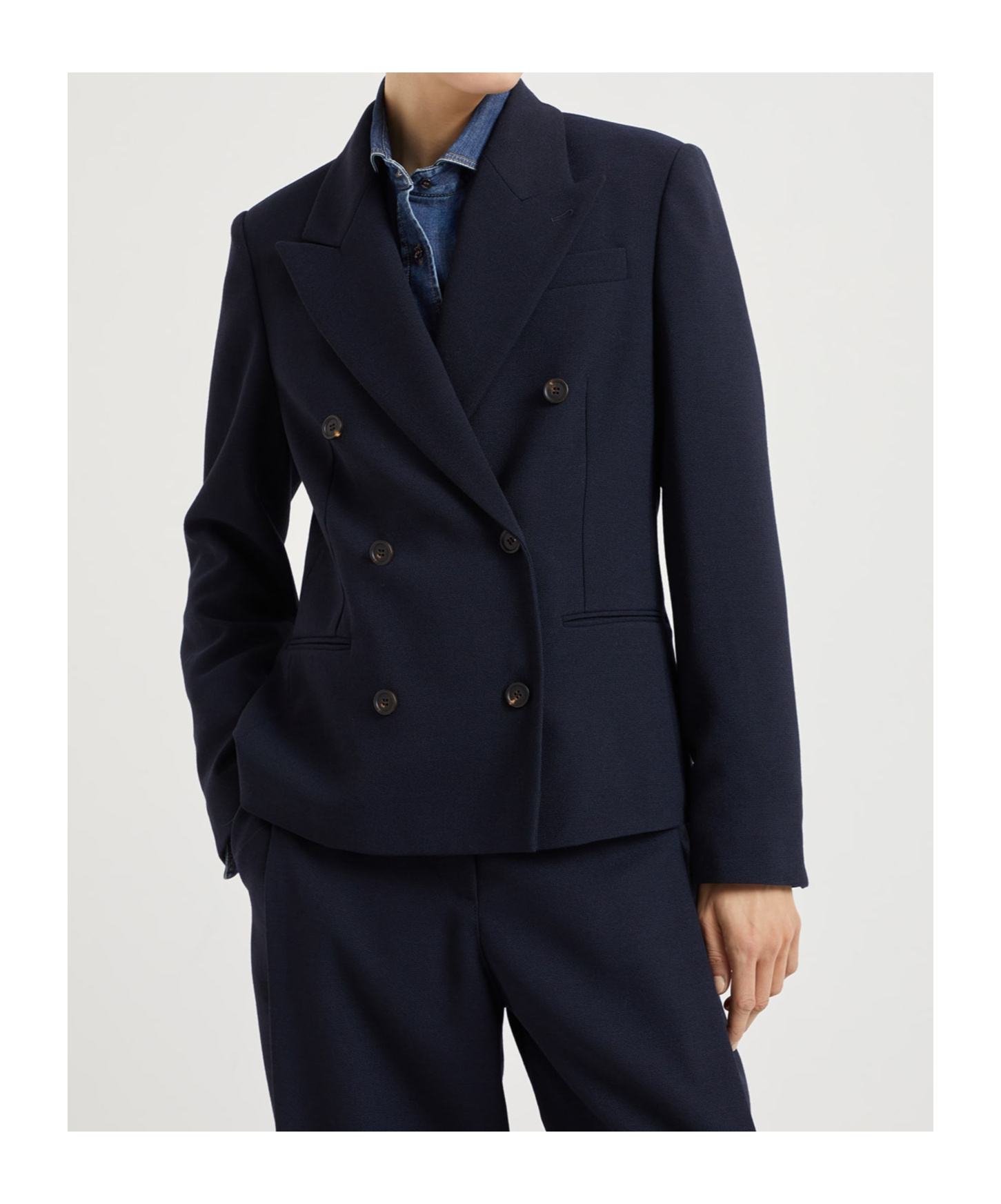 Brunello Cucinelli Peak-lapel Double-breasted Blazer In Night