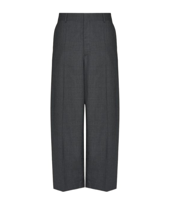 Valentino Belt Loop Wool Casual Pants In Black