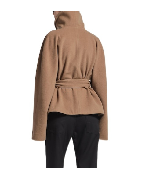 Balenciaga Women's Short Wrap Coat In Camel In Brown