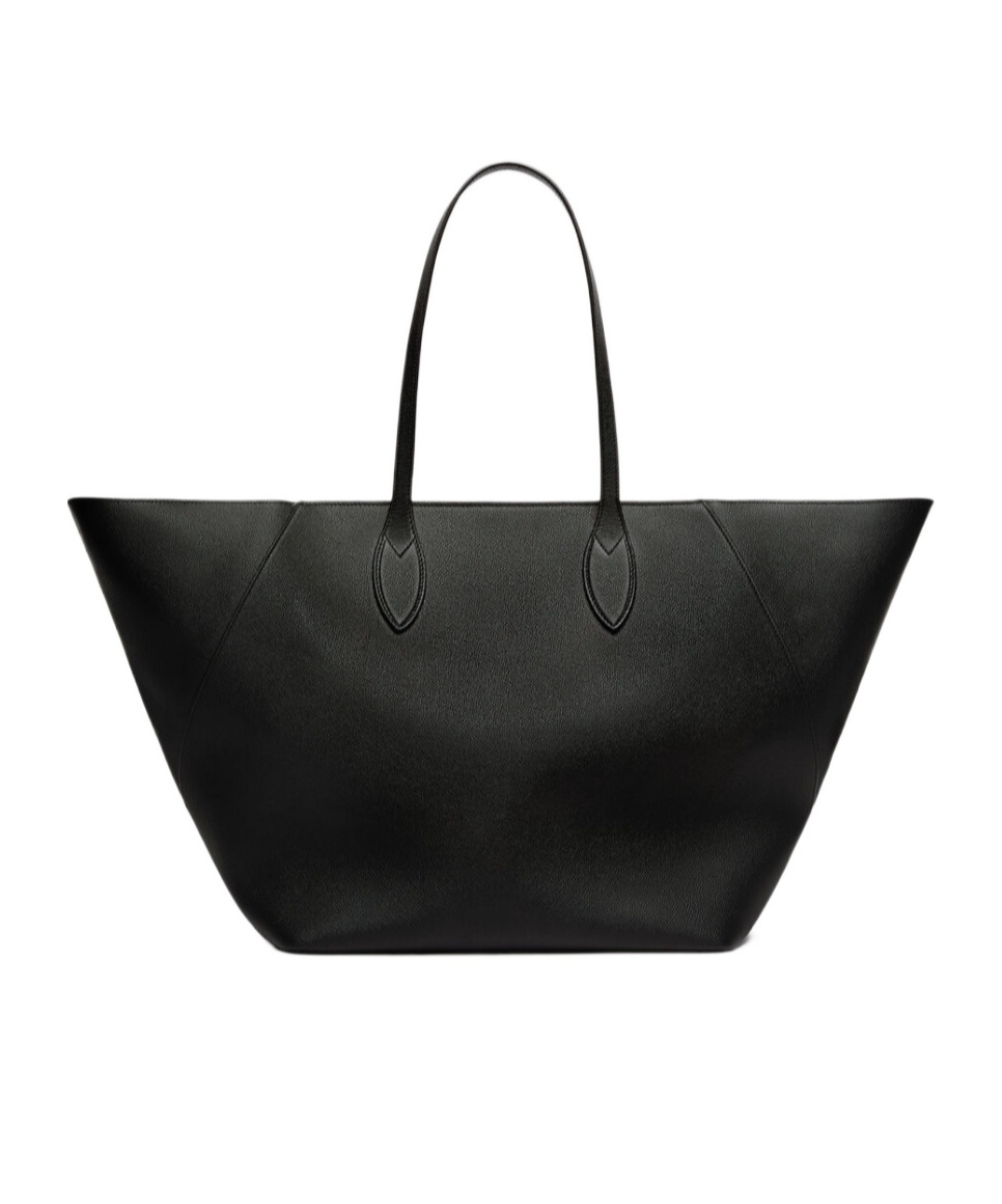 Valextra Large Vivi Leather Tote Bag In Black