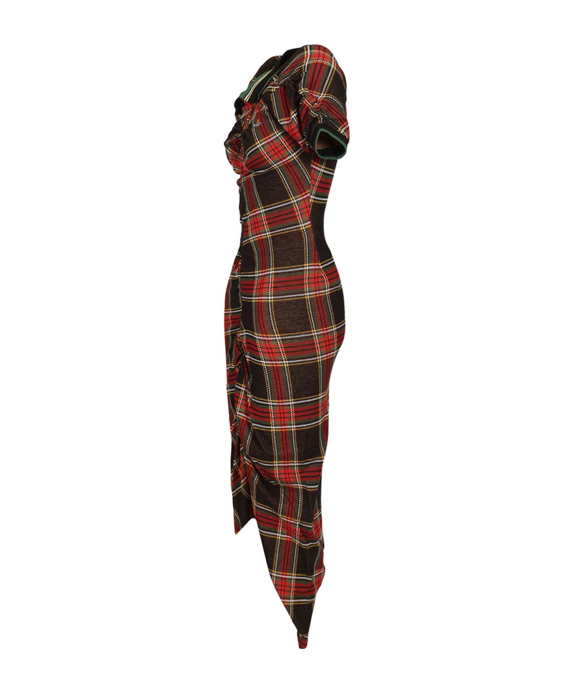 Vivienne Westwood Pulling Dress Tartan Piquet Red-green Xl Women In Multi