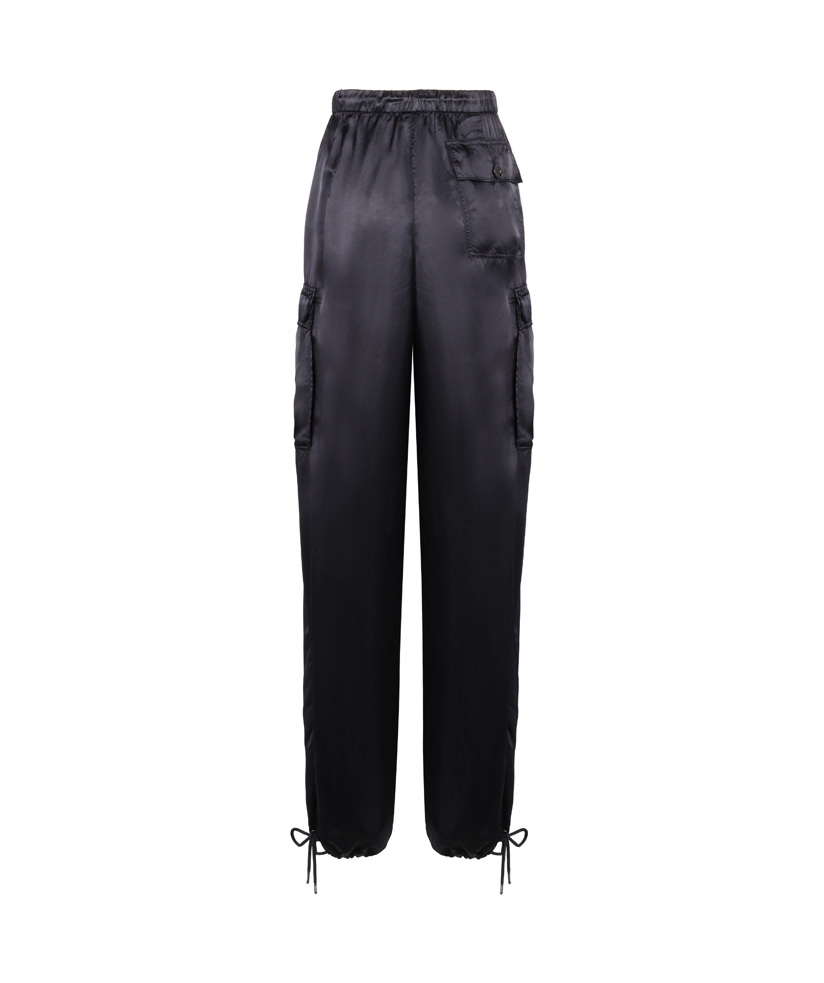 Aspesi Viscose Utility Trousers In Black