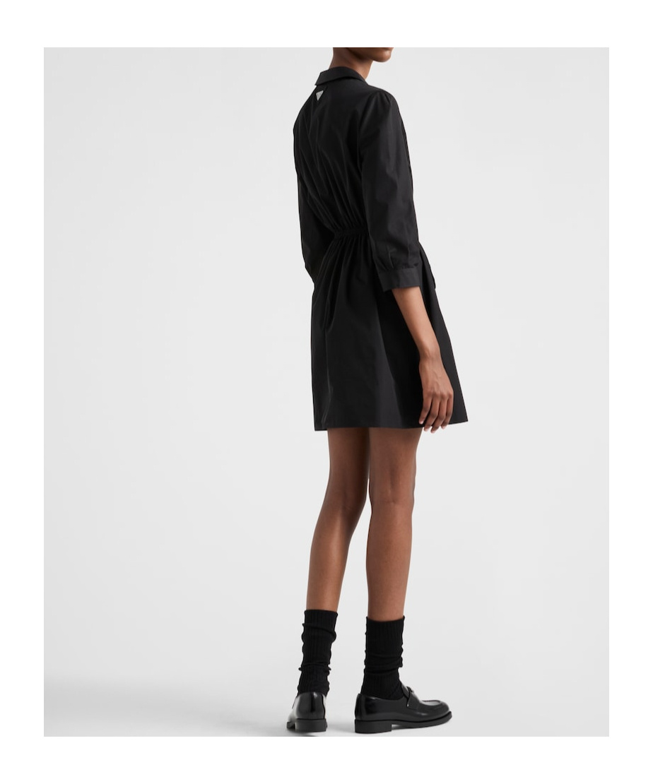 Prada Poplin Mini Dress In Black