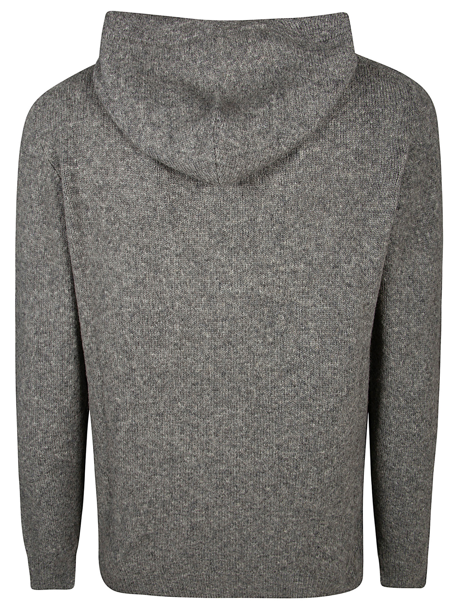 Roberto Collina Textured Knit Hooded Sweater In Medium Grey In Gray