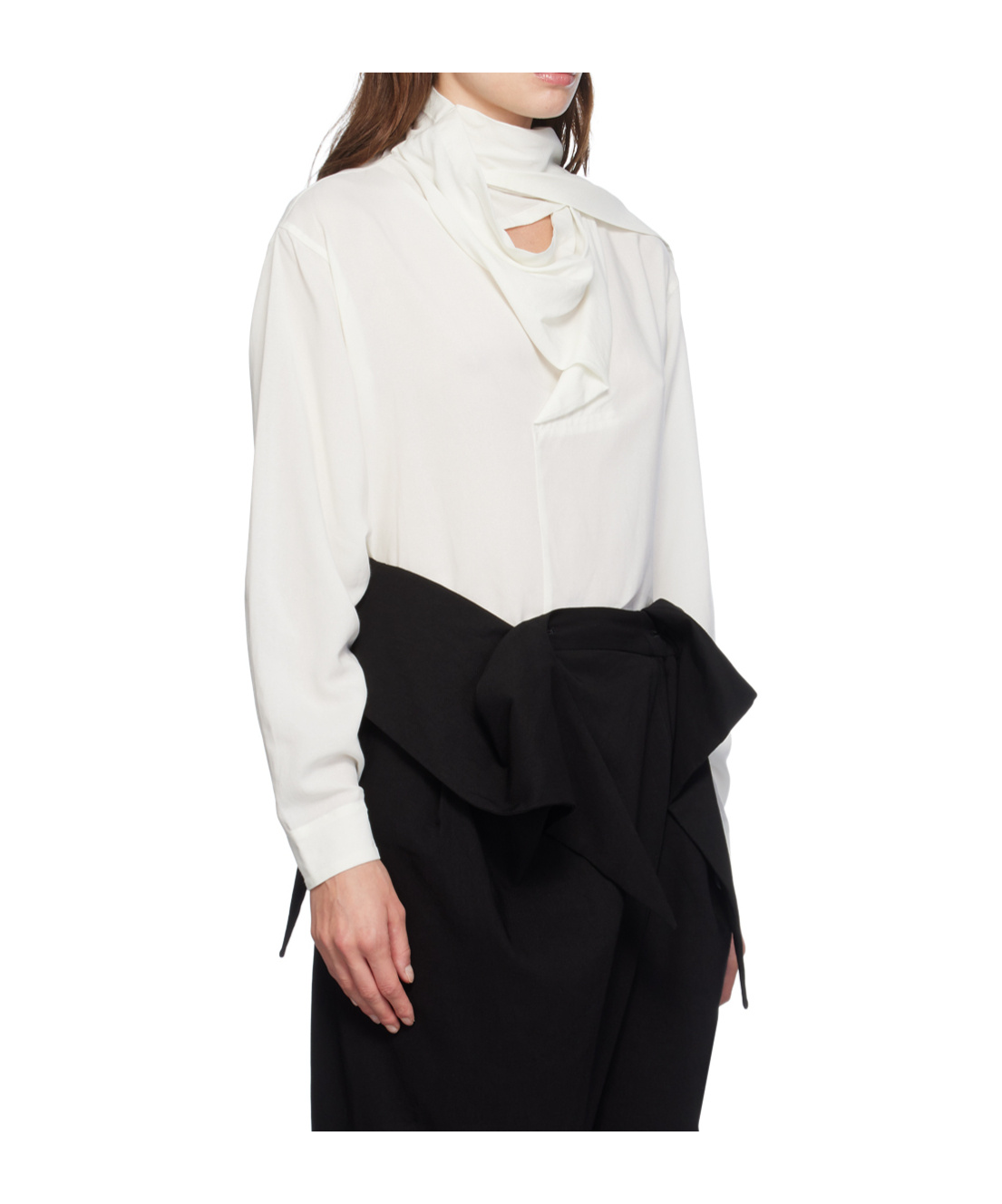 Issey Miyake Side Sewn Shirt With Slit In White