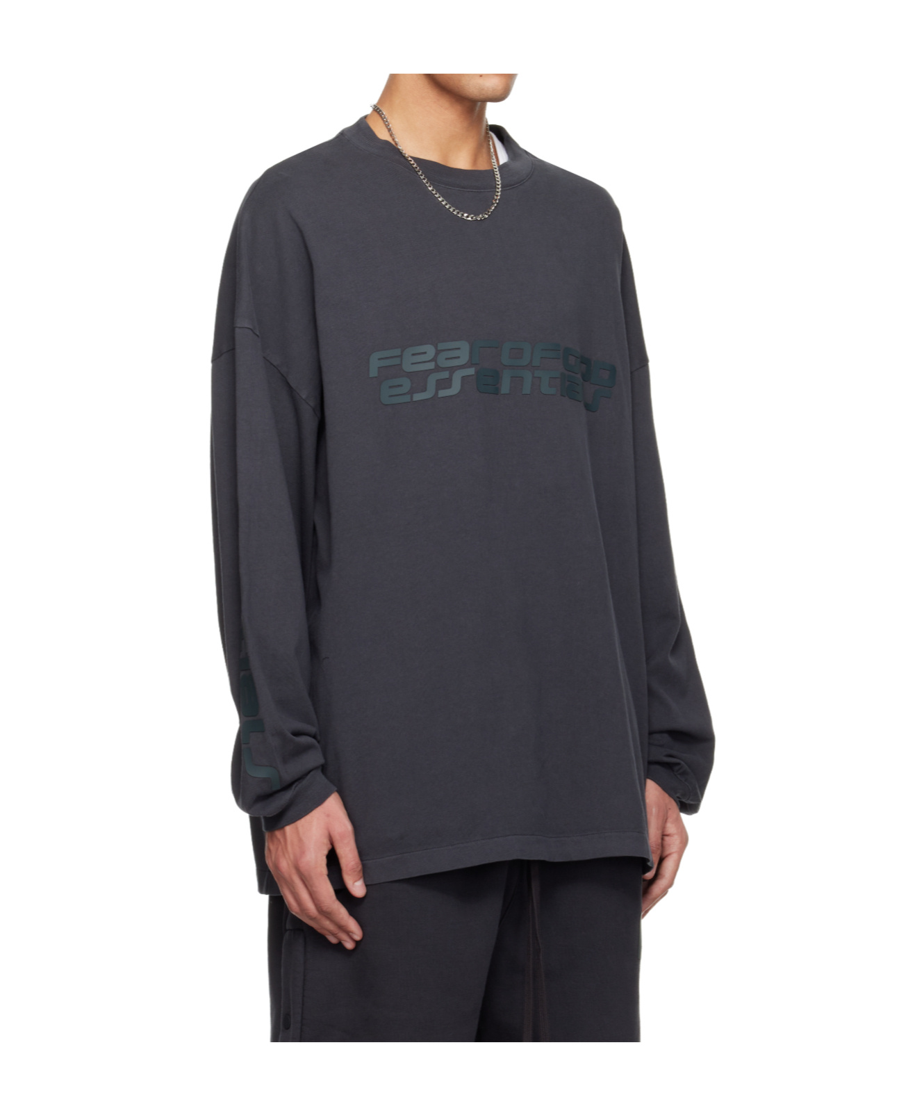 Essentials Gray Holiday 90s Long Sleeve T-shirt In Multi