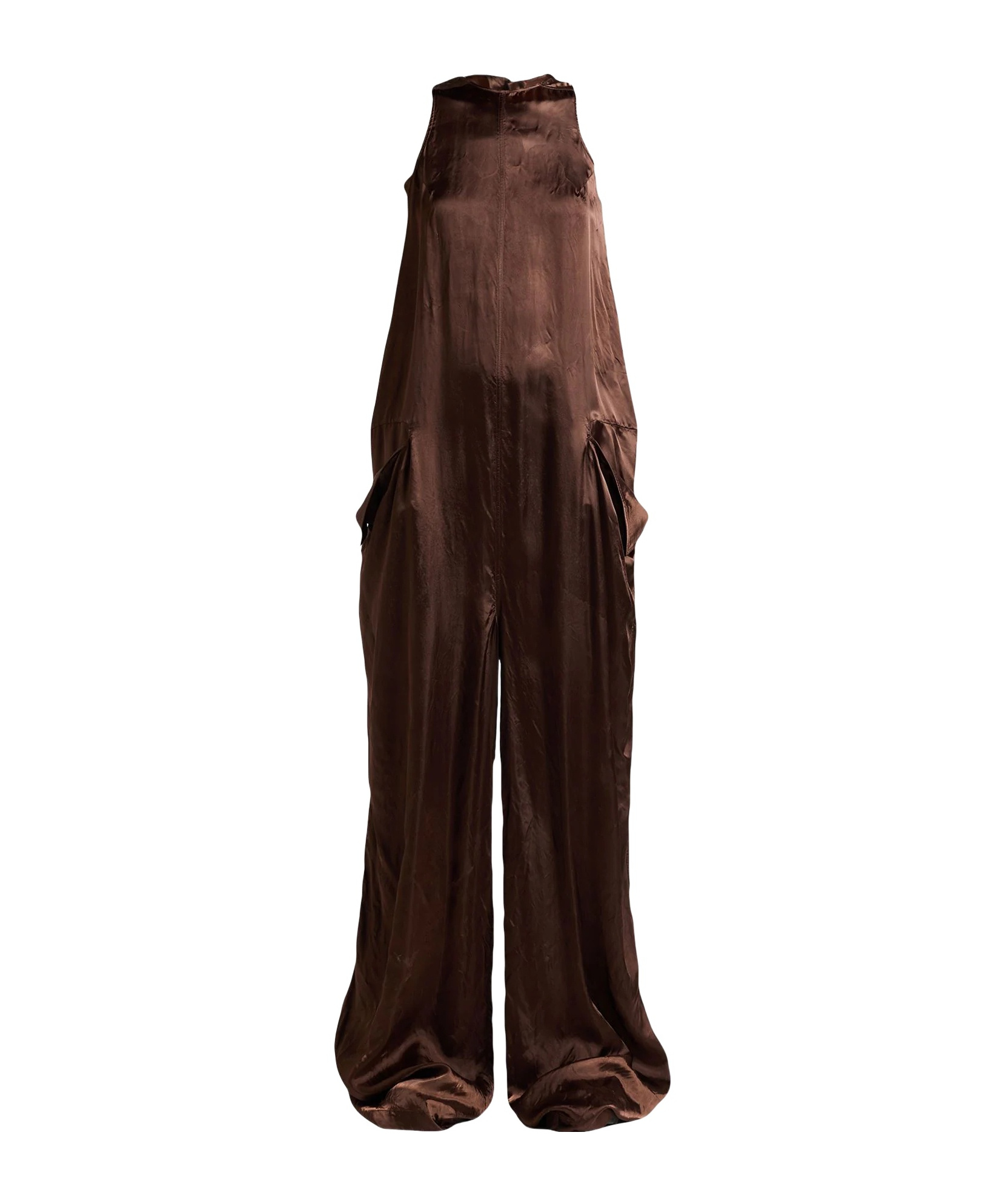 Rick Owens Solid Color Jumpsuits In Brown