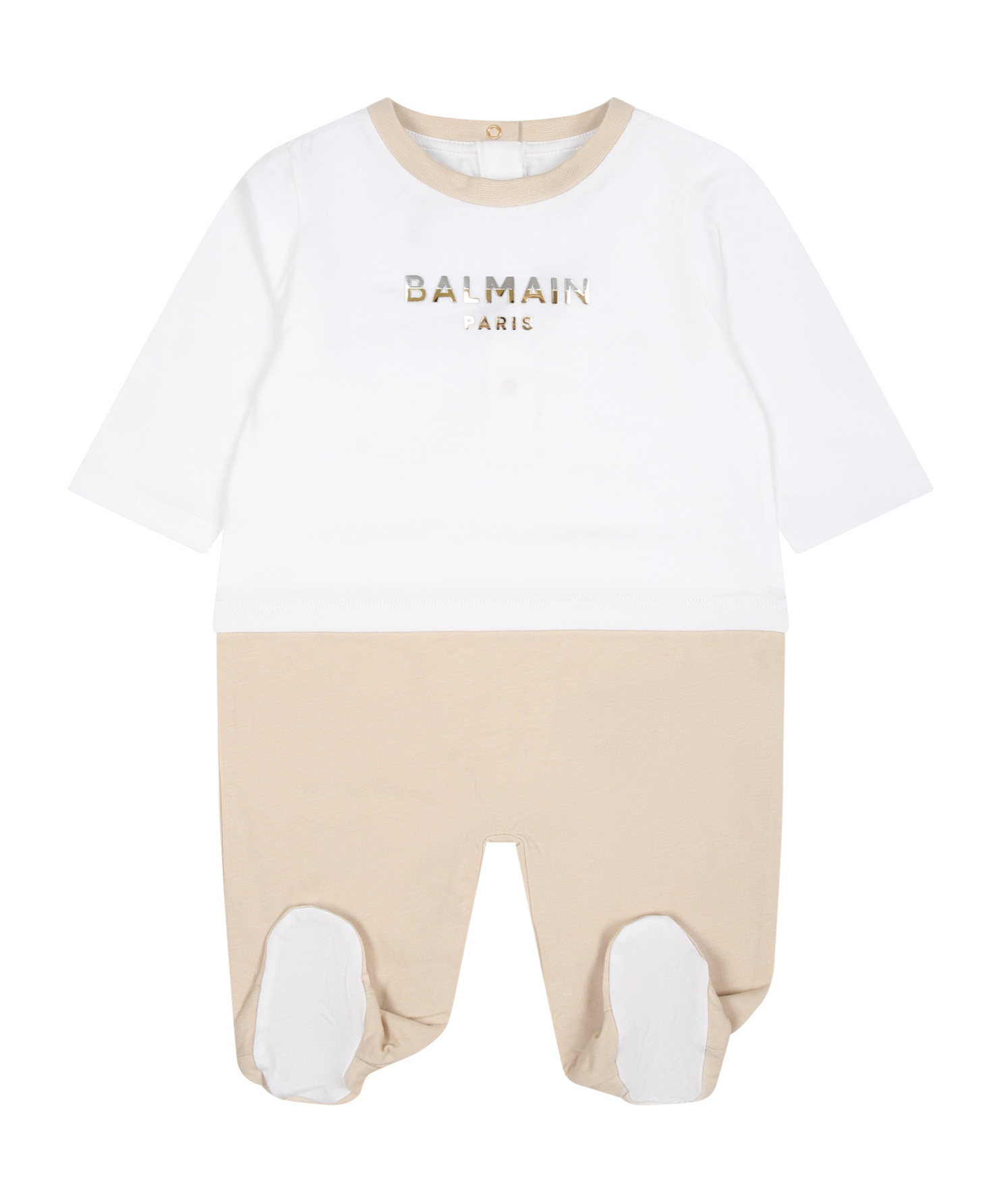 Balmain Round Neck Jumpsuit In White
