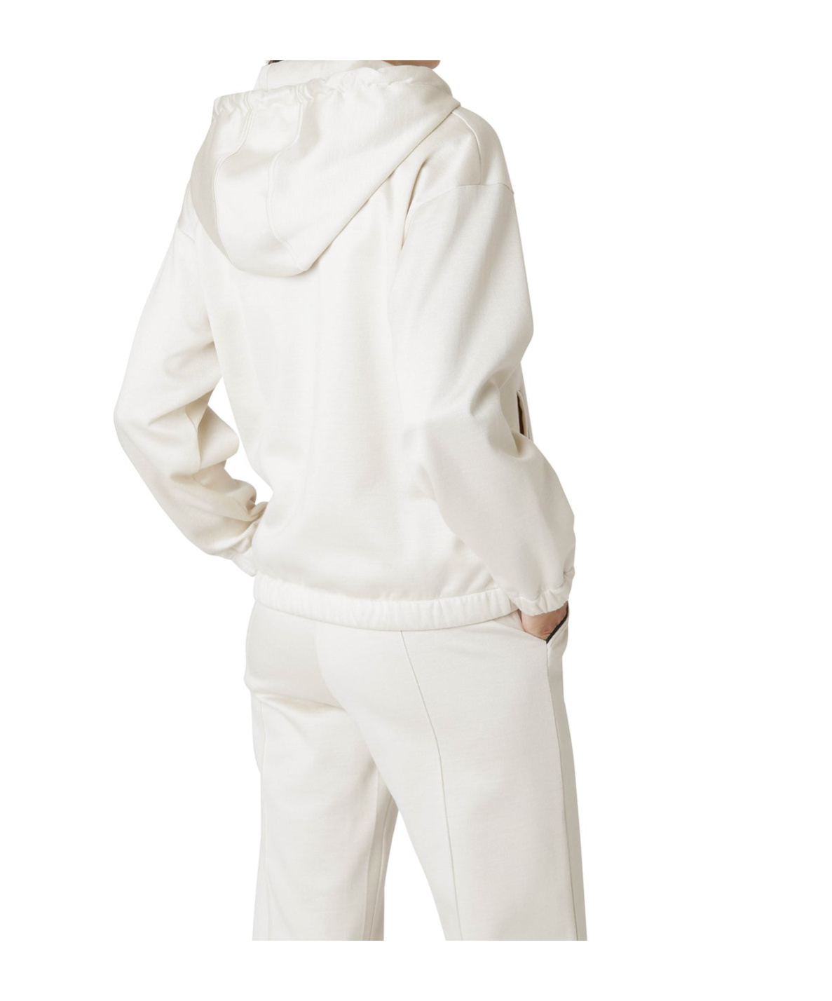Eleventy Full Zip Hooded Sweatshirt In White