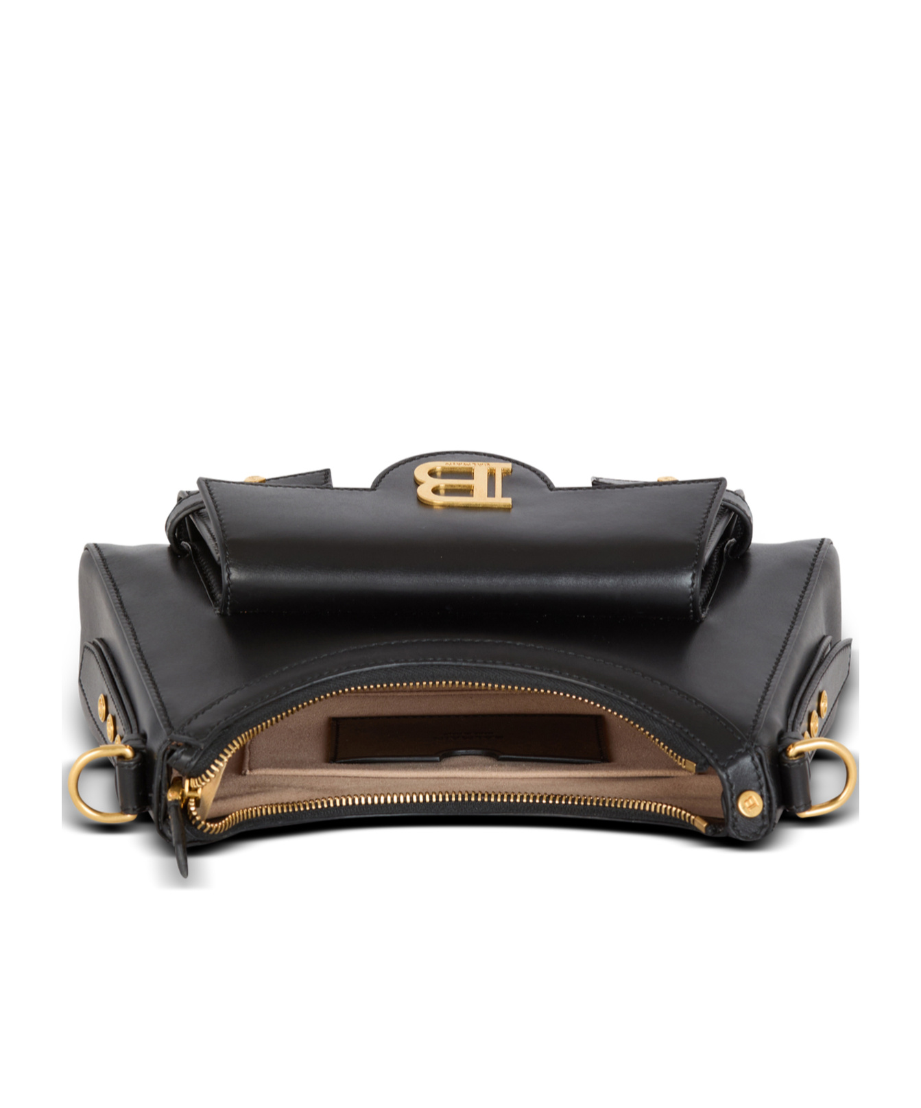 Balmain Calfskin B-buzz Shoulder Bag In Black