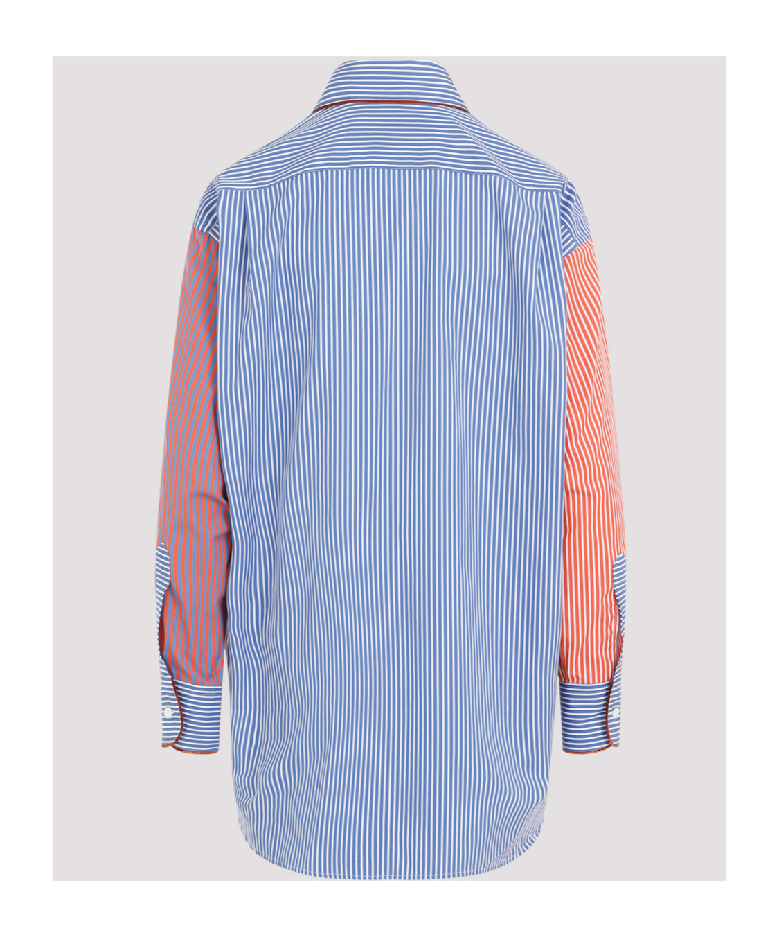 Etro Oversized Striped Cotton Poplin Patchwork-style Shirt In Pink