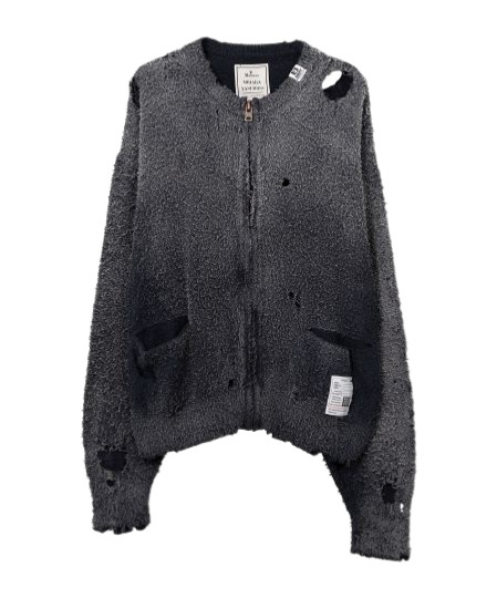 Miharayasuhiro Sun Faded Like Knit Cardigan In Black