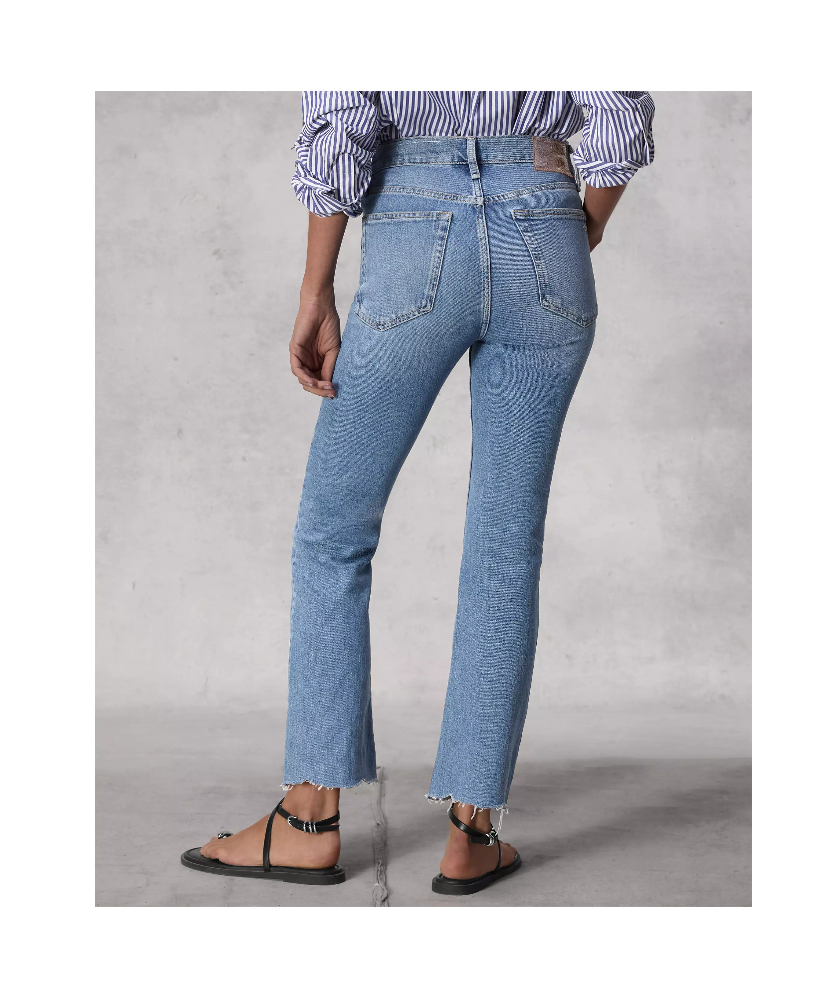 Rag & Bone Mid-waist Micro-flared Jeans Pants In Blue