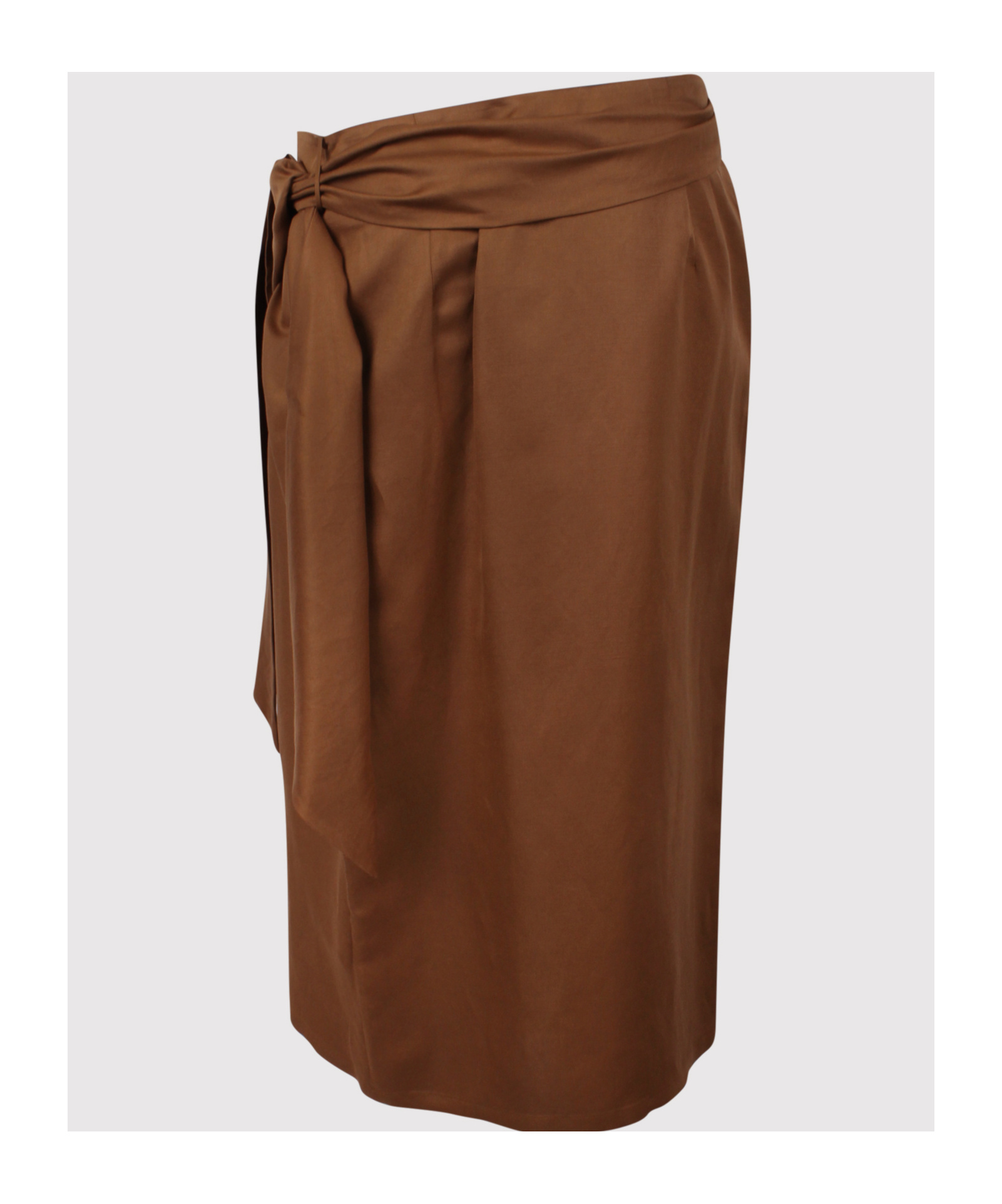 Max Mara Tequila Skirt In Linen And Silk Twill In Brown