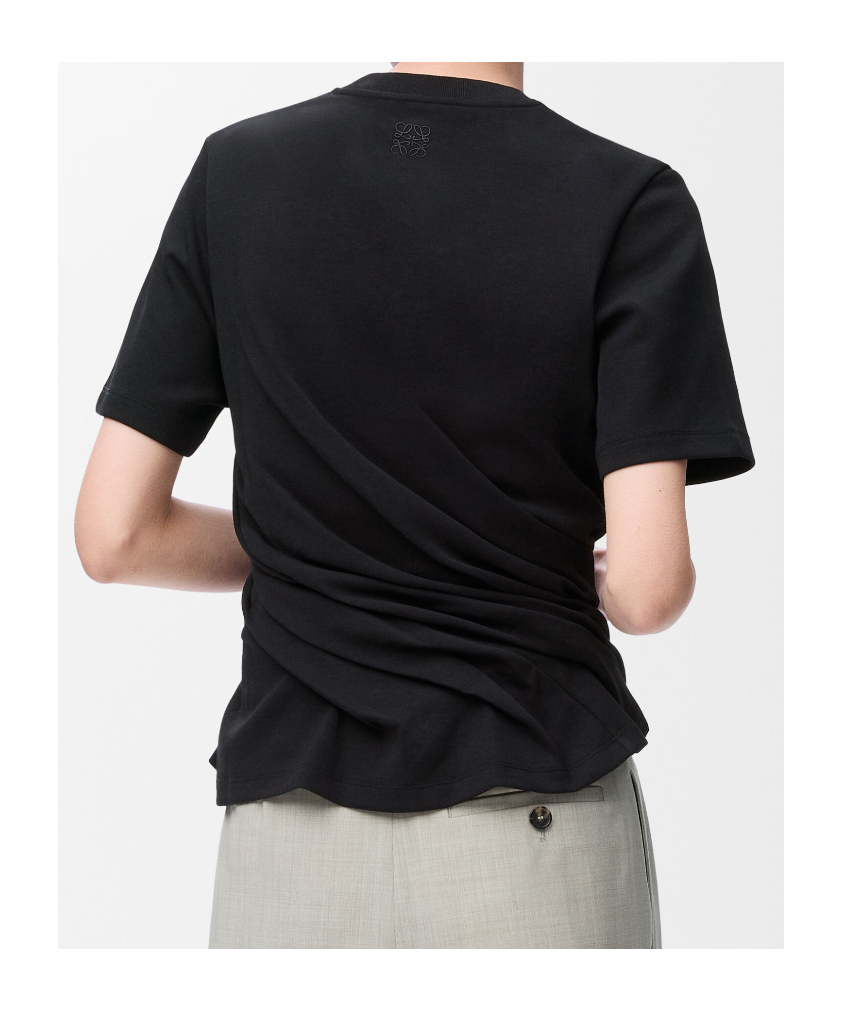 Loewe Short-sleeve Draped Twisted T-shirt In Black