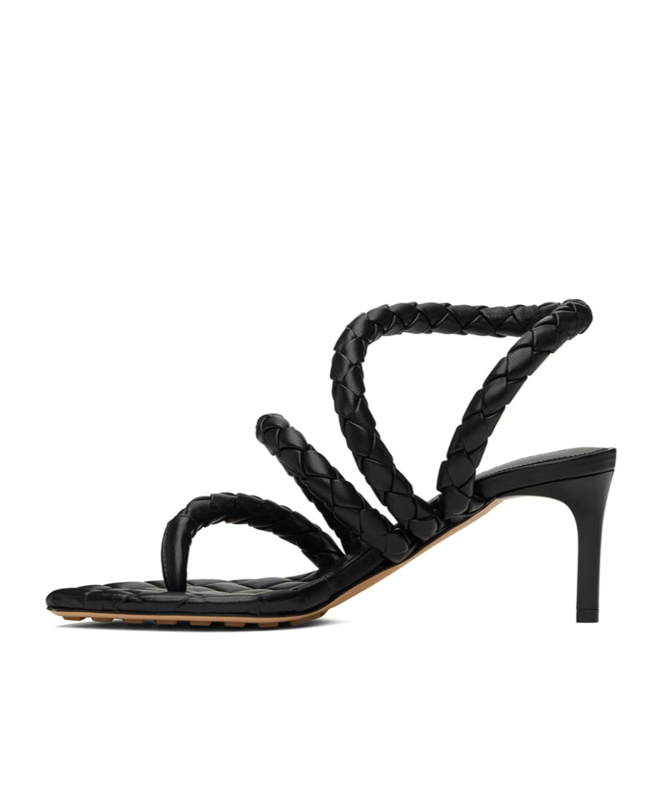 Bottega Veneta Black Leaf Heeled Sandals In Black