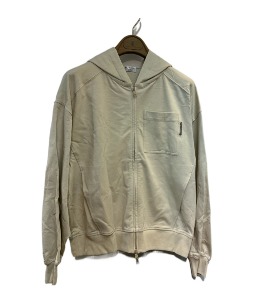 Brunello Cucinelli Hooded Zipper Hoodie In Nude