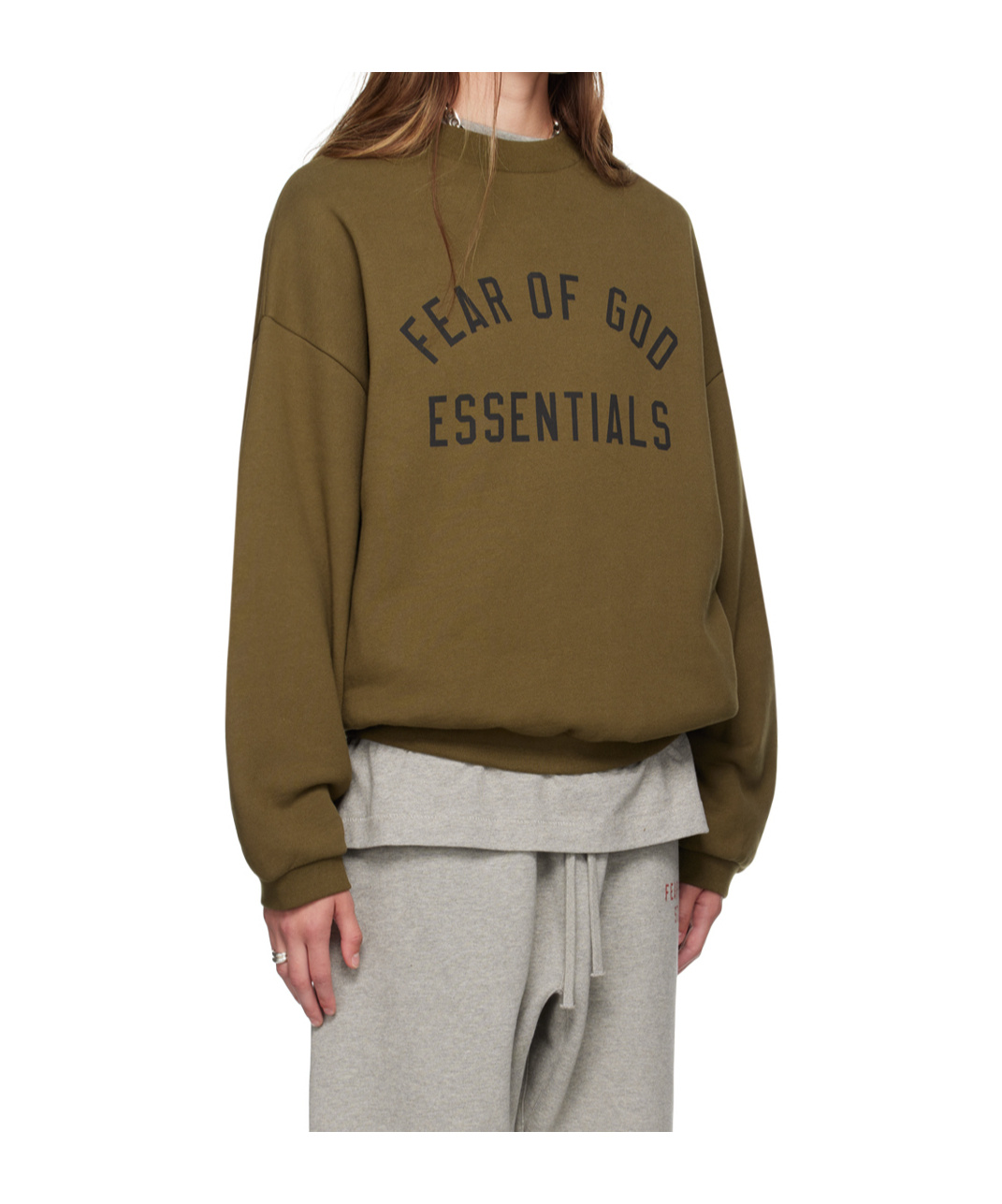 Essentials Fear Of God Logo Printed Crewneck Sweatshirt