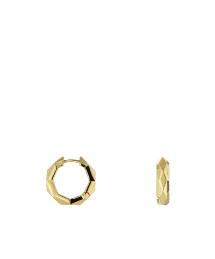 Shop Gucci Loop Earrings In Yellow