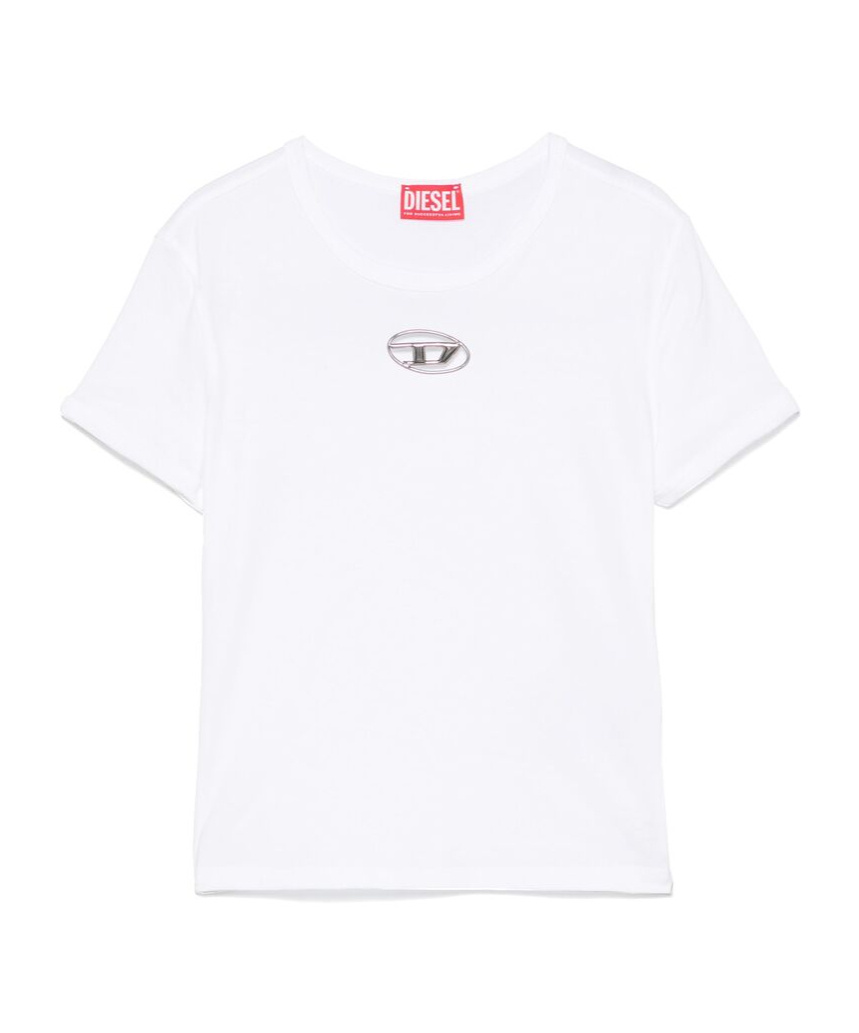 Shop Diesel T-uncutie-long-od T-shirt In White