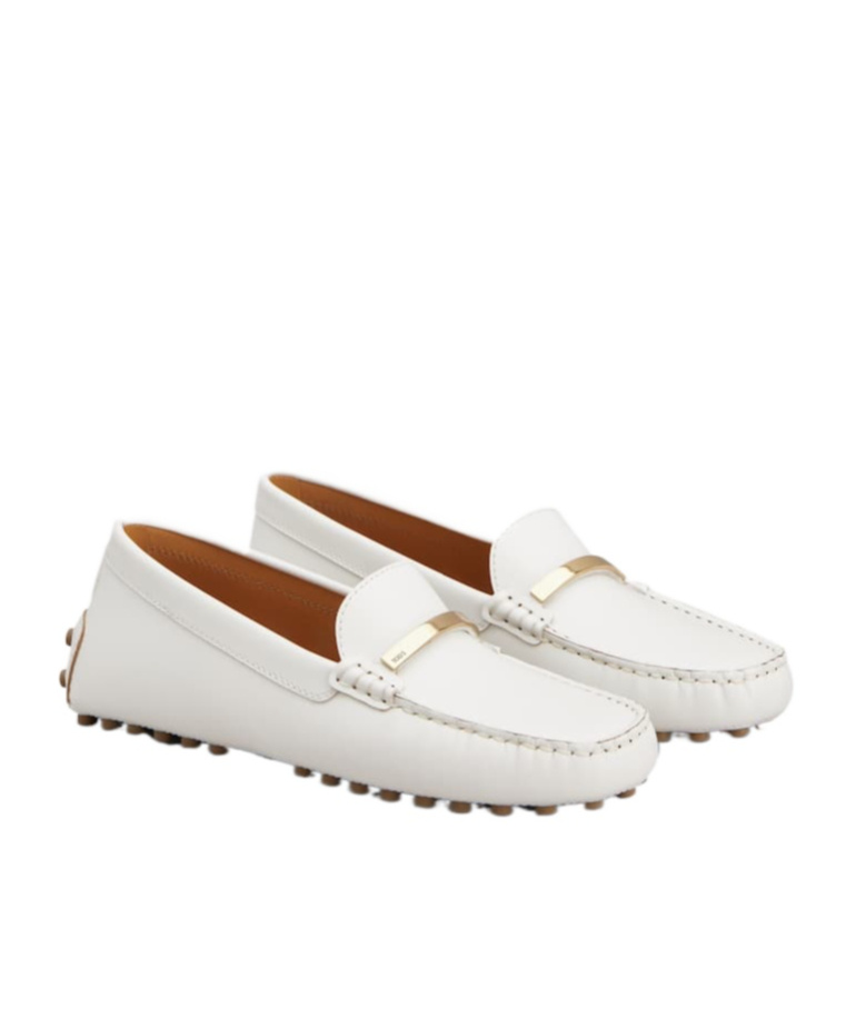 Tod's Round-head Minoccasin-bean Shoes In White