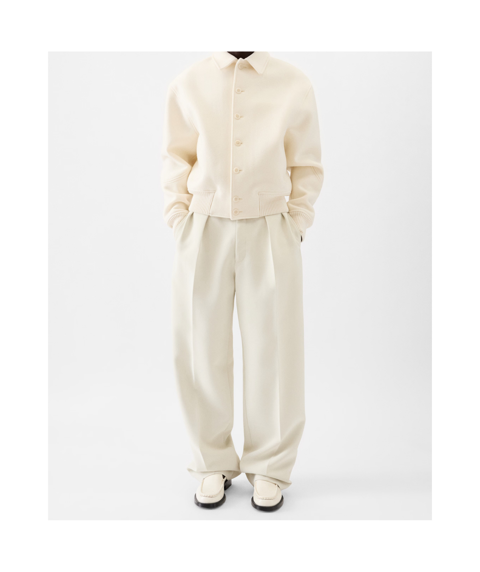 Jacquemus Felt Wool Bomber Jacket In White