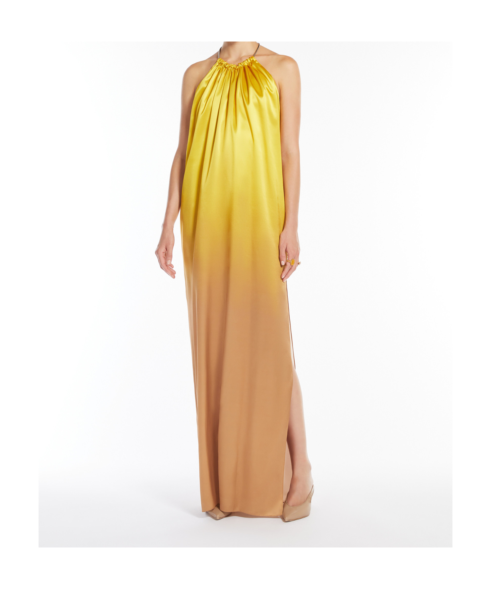 Max Mara Halter Neckline Backless Dress In Multi