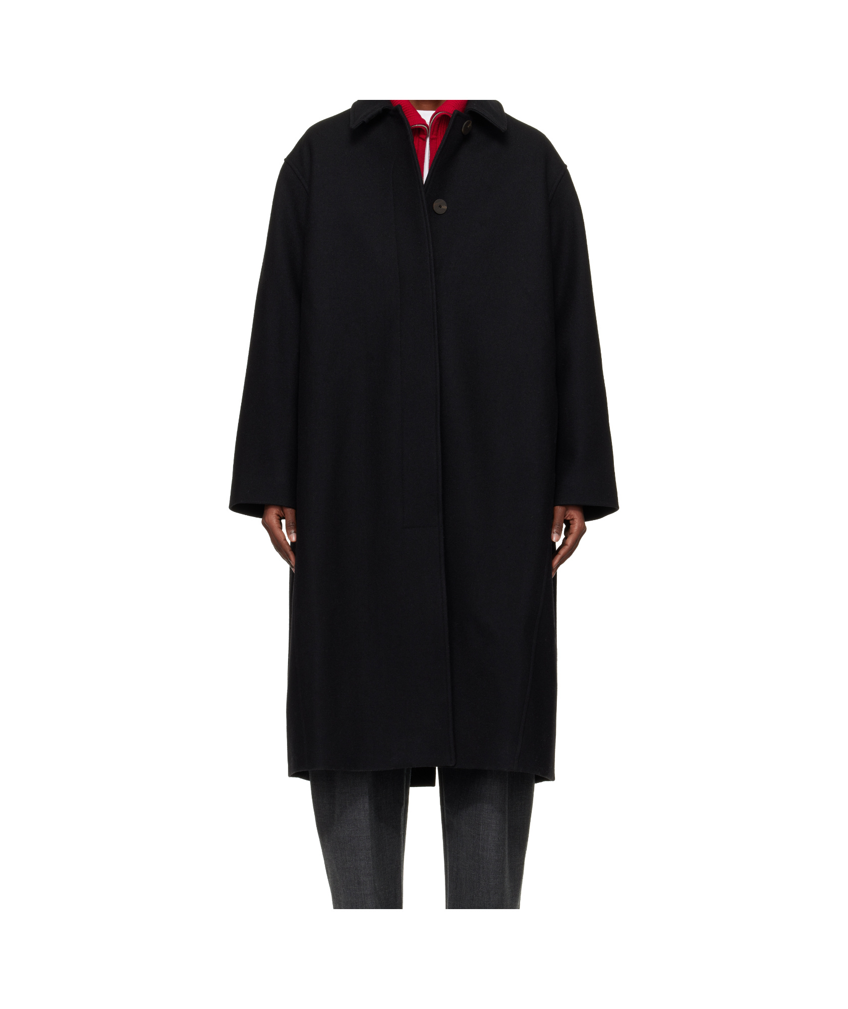 Studio Nicholson Long-sleeved Coat In Black