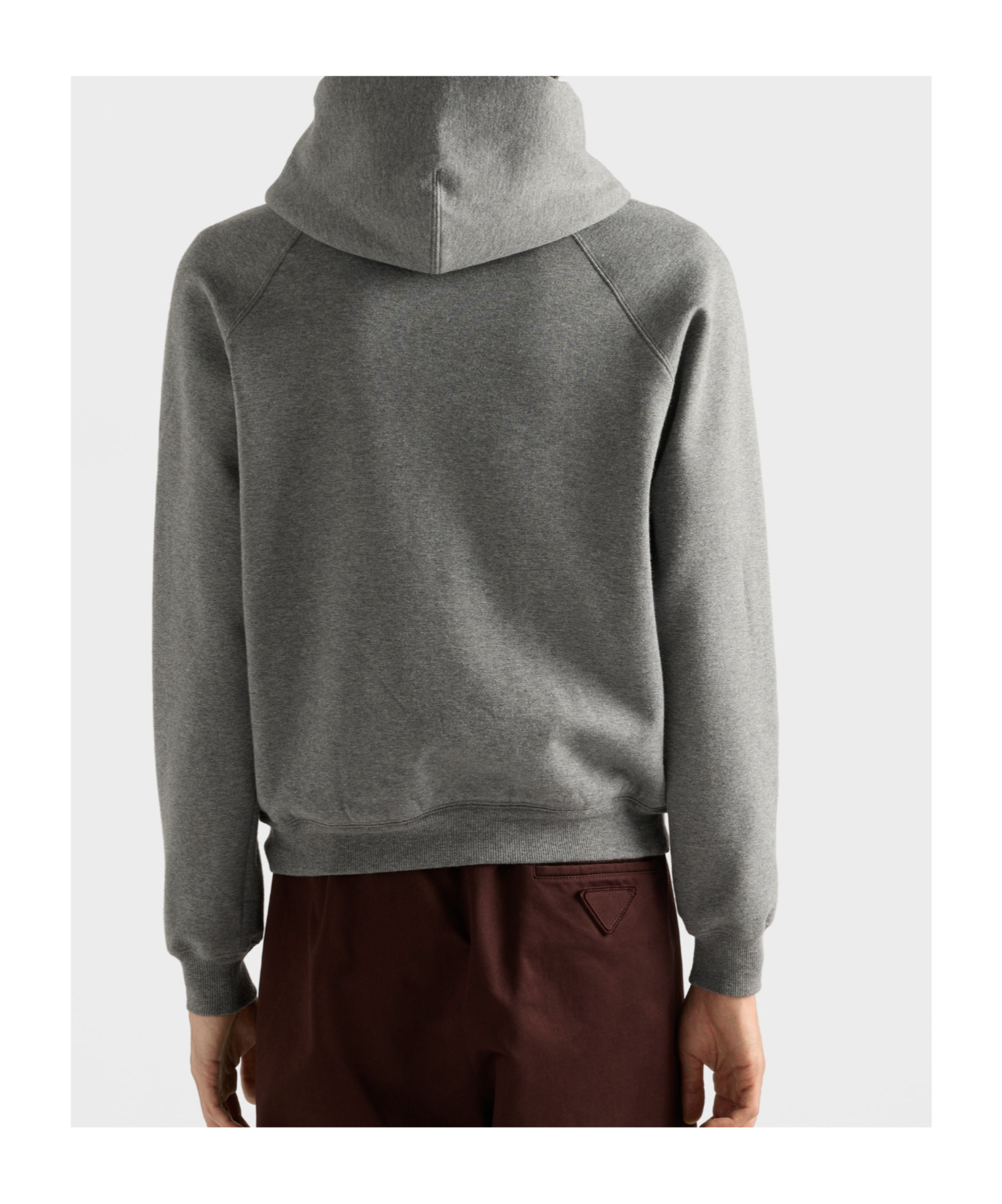 Prada Cashmere Blend Zipper Hoodie In Gray