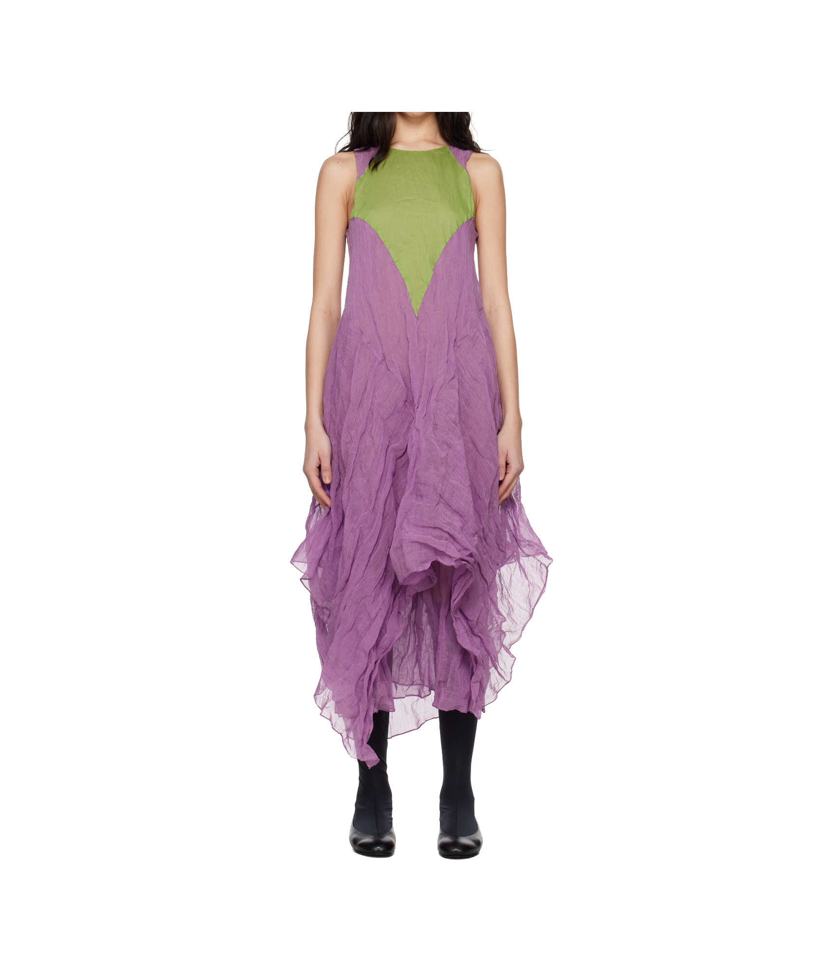 Kiko Kostadinov Purple & Green Shura Sleeveless Maxi Dress In Purple/green