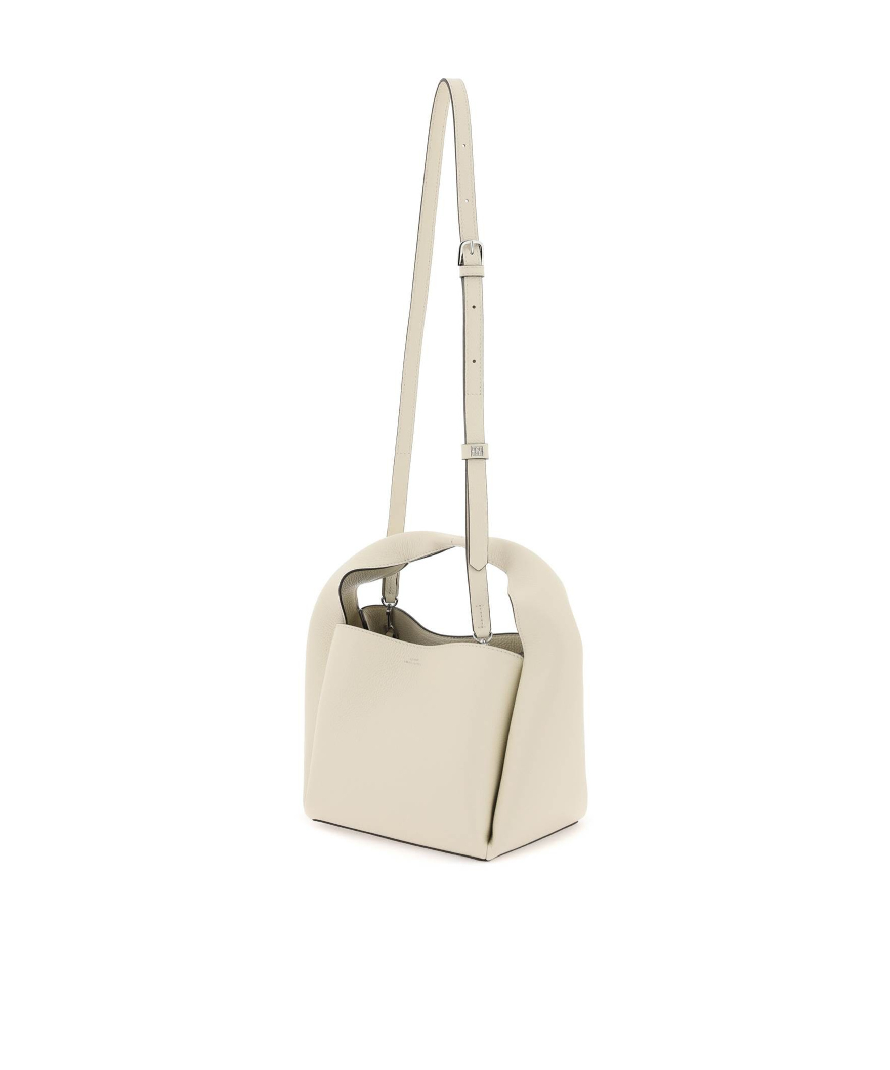 Totême Petite Satin Bucket Bag Ecru In Nude