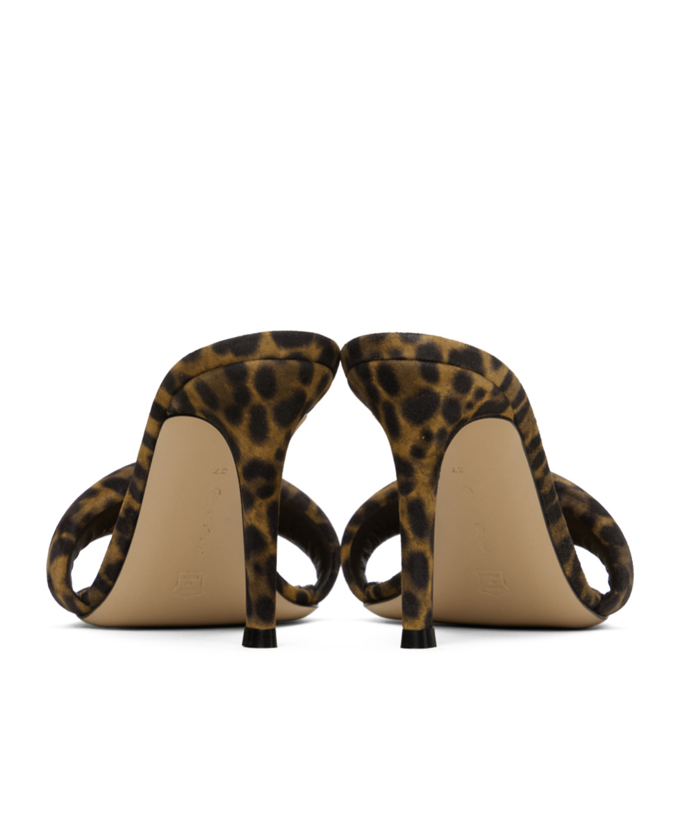 Gianvito Rossi Bijoux 85 Leopard-print Leather Mules In Green