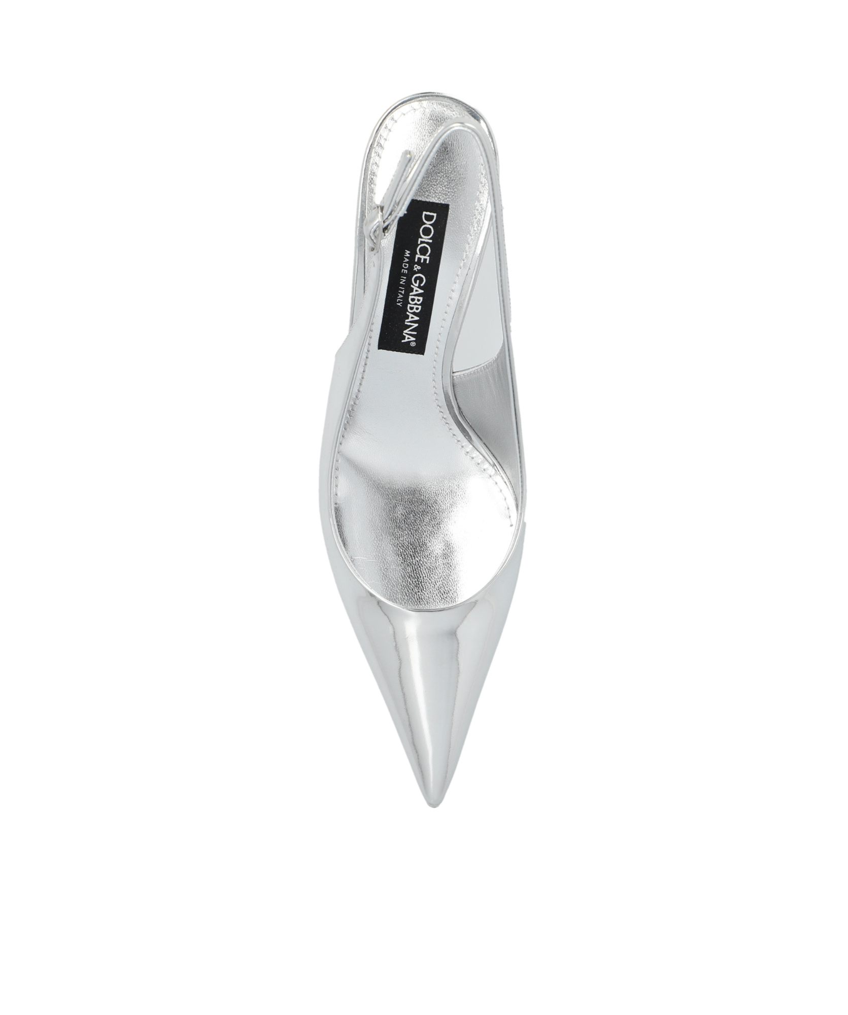 Dolce & Gabbana 60 Mirrored Leather Slingback Pumps In White