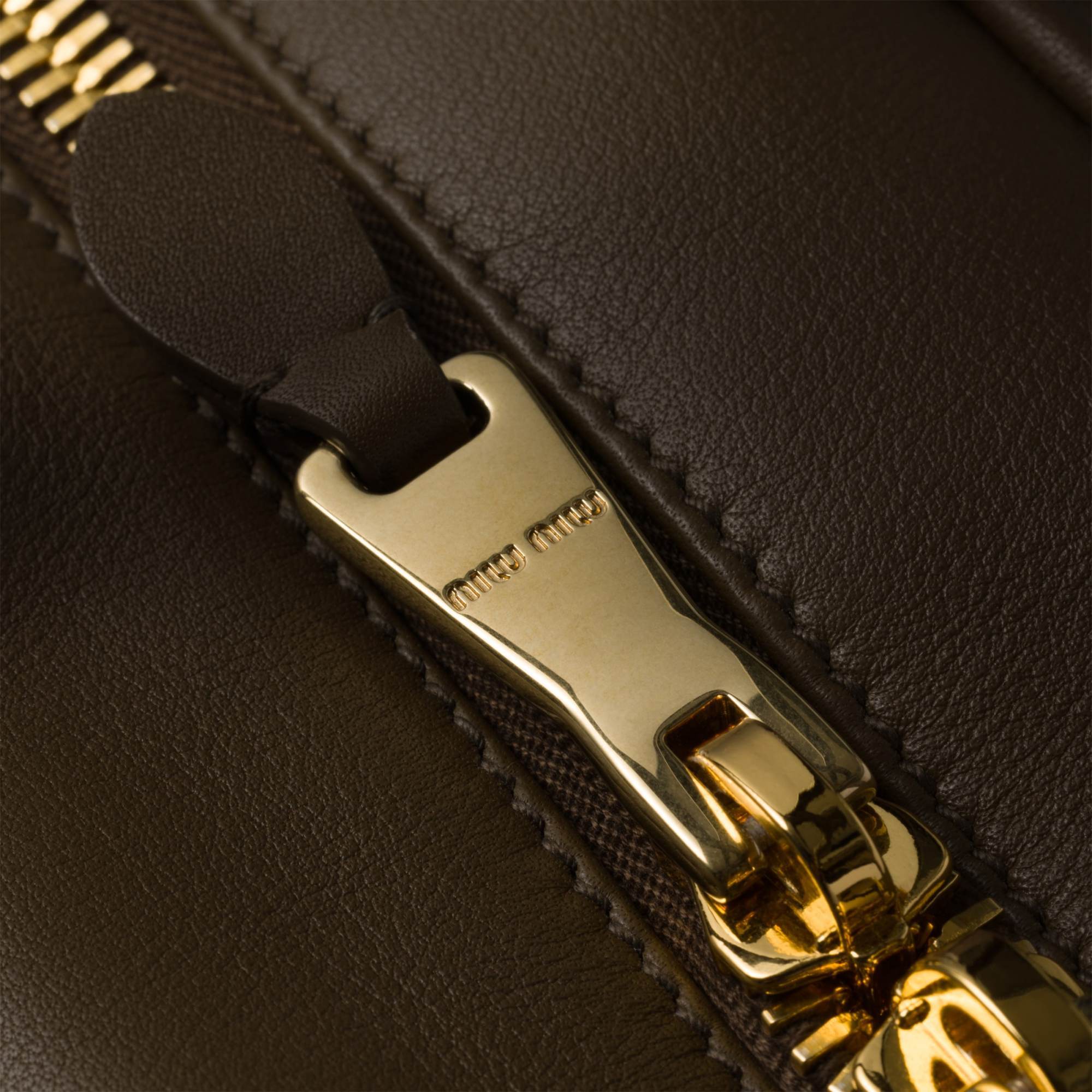 Miu Miu Leather Beau Tote Bag In Brown