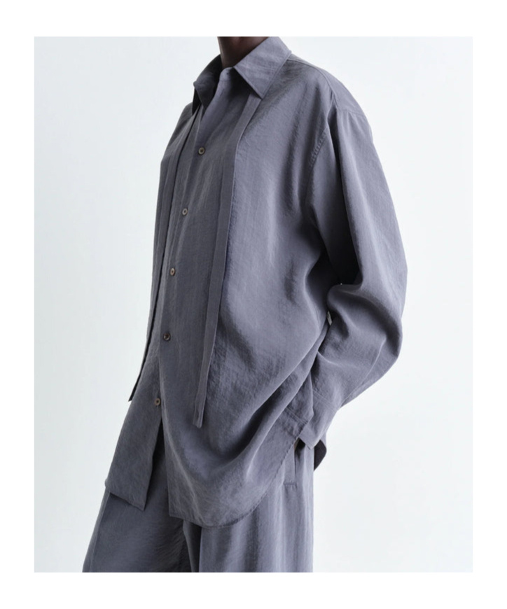 Lemaire Detachable Tie Shirt In Gray