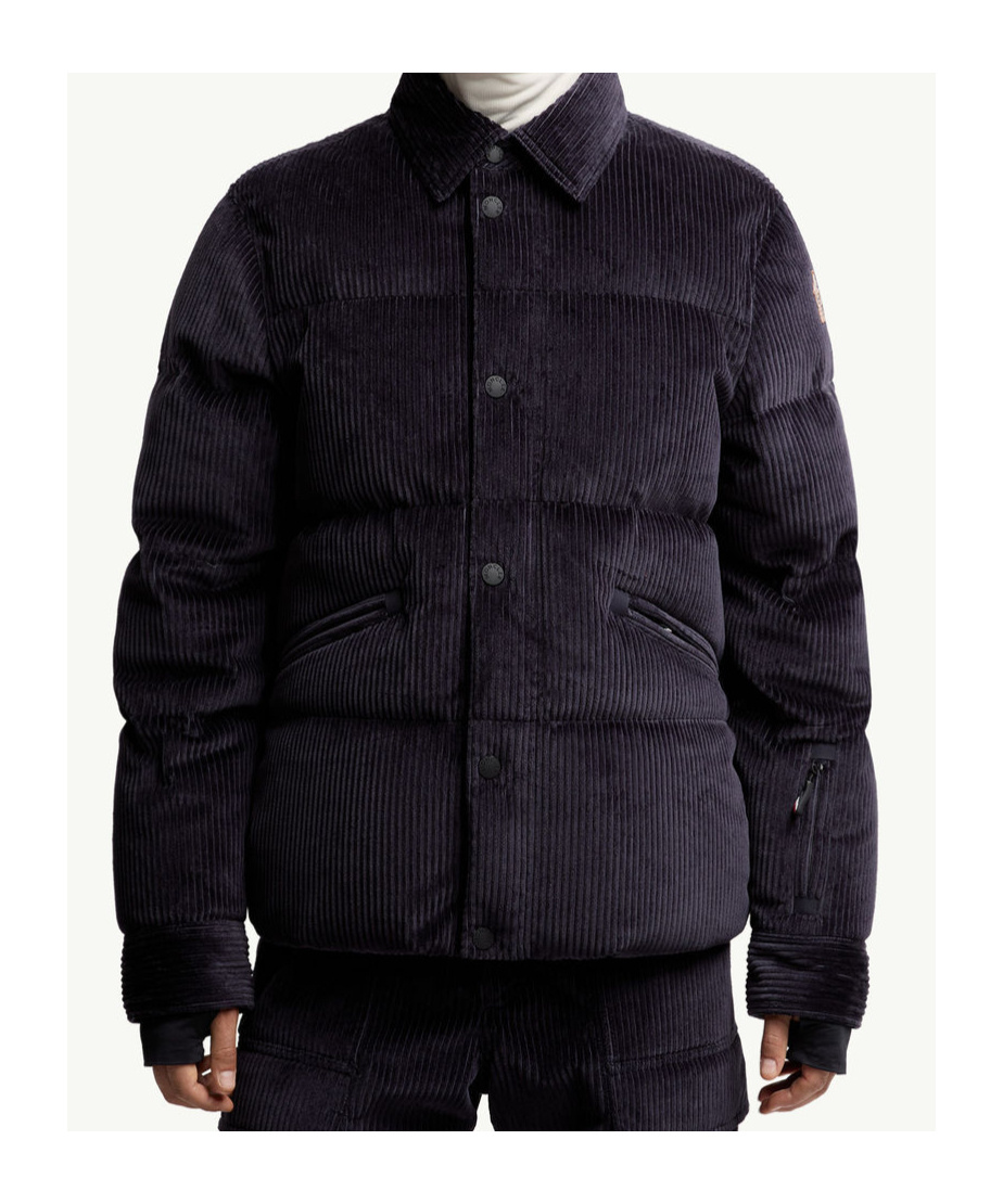 Moncler Elgon Corduroy Down Ski Jacket In Animal Print
