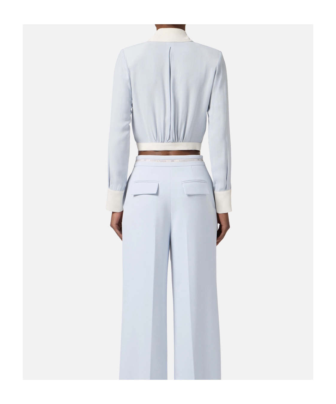 Elisabetta Franchi Two-colour Buttoned Shirt In Blue