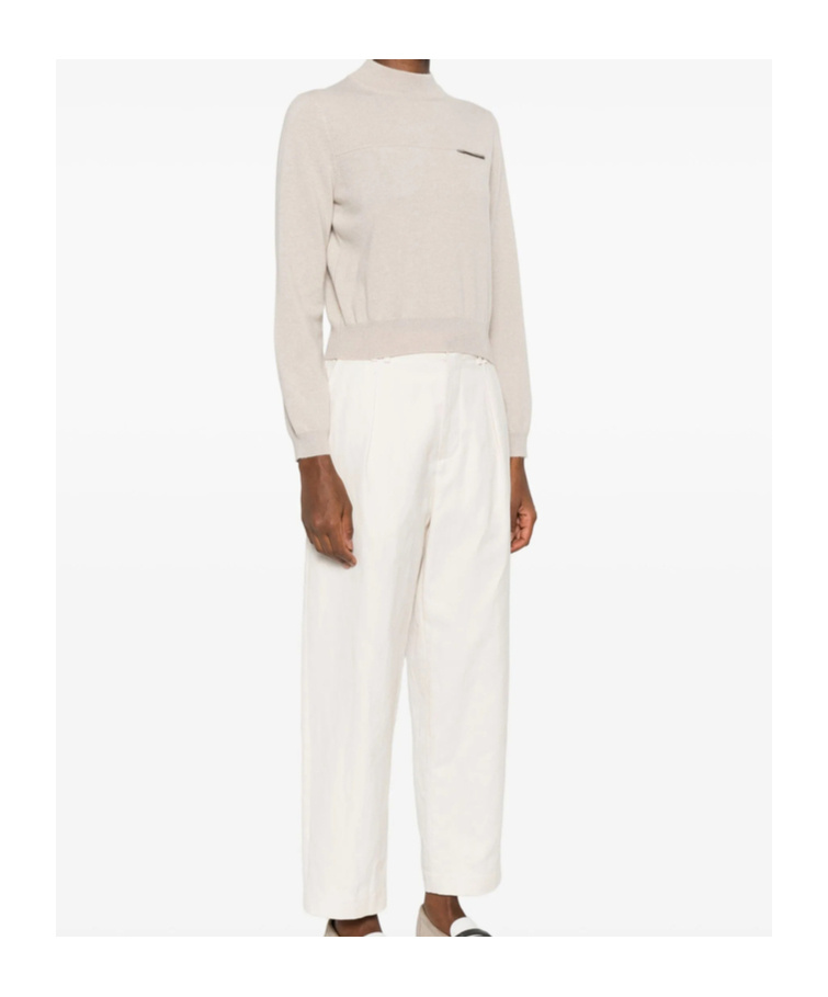 Brunello Cucinelli Mock-neck Sweater In Gray