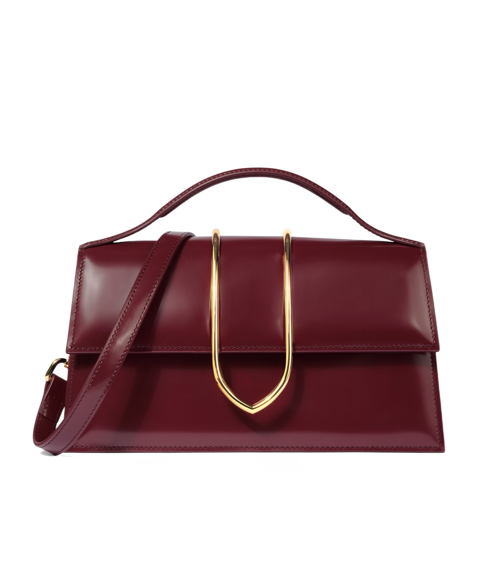 Jacquemus The Large Bambino In Burgundy