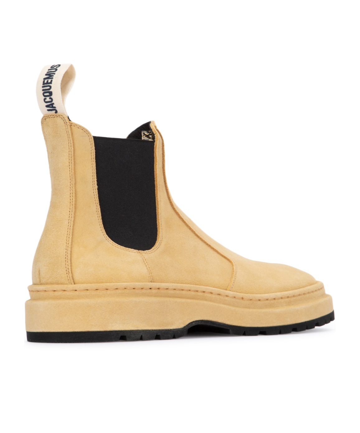 Jacquemus Chunky Sole Elastic Side Boots In Beige