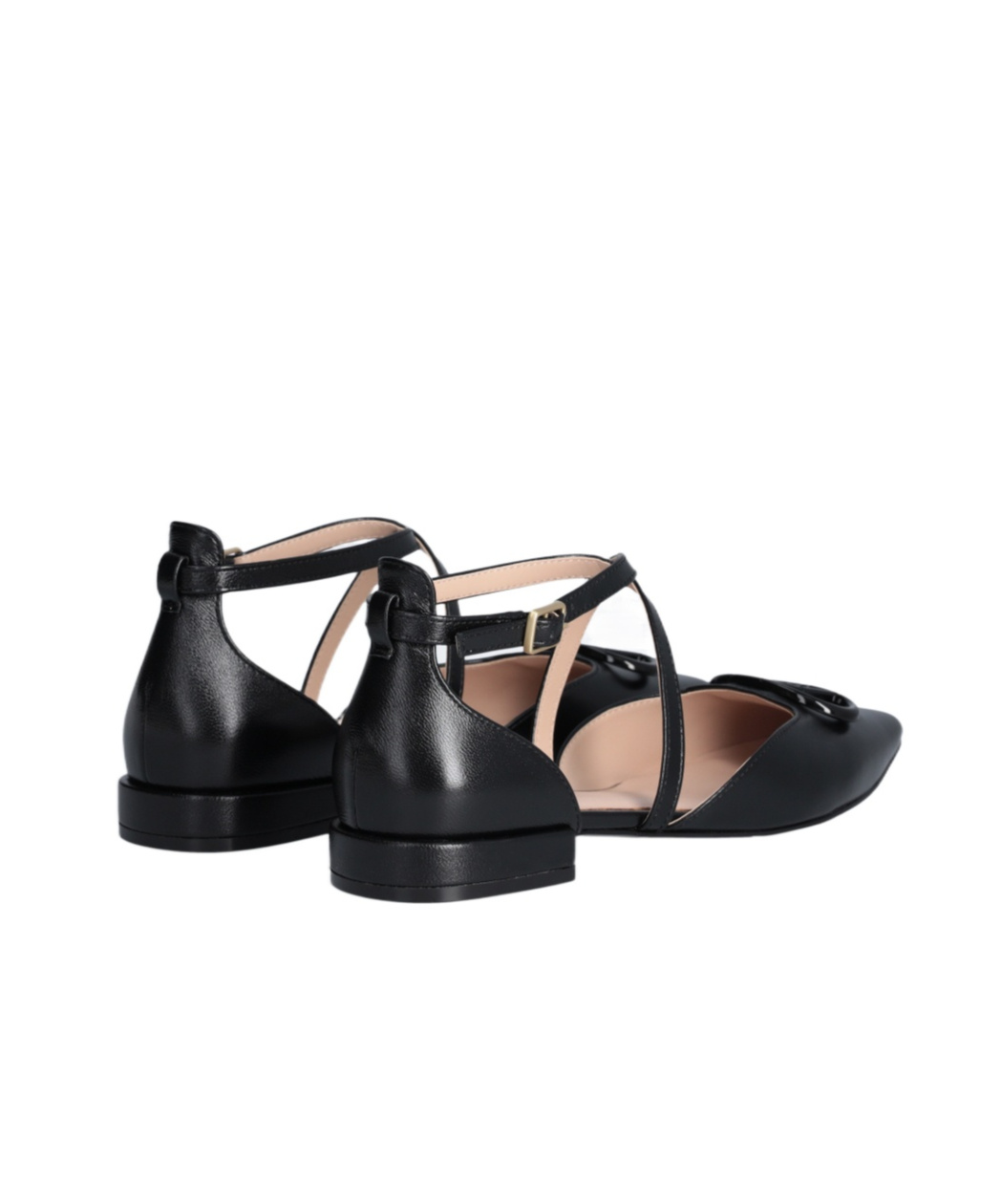 Liu •jo Black Ballet Flats With Maxi-logo In Black