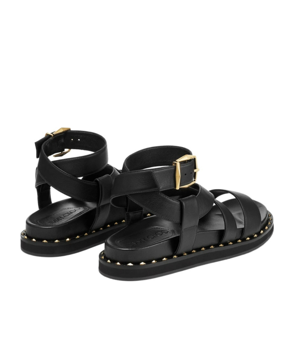 Jimmy Choo Blaise Leather Sandals In Black