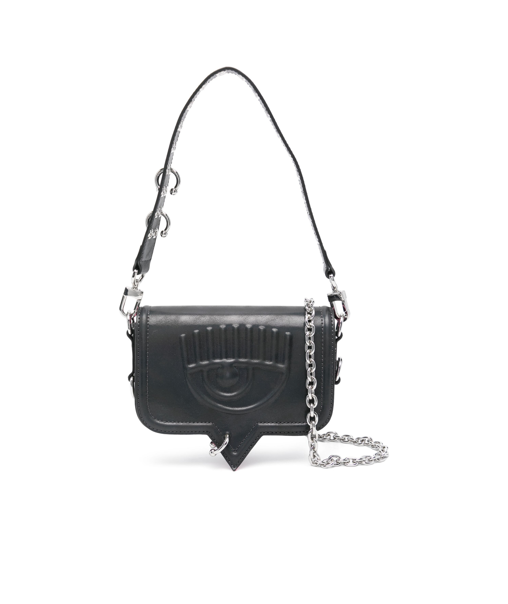 Chiara Ferragni Piercing Eyelike Shoulder Bag In Black
