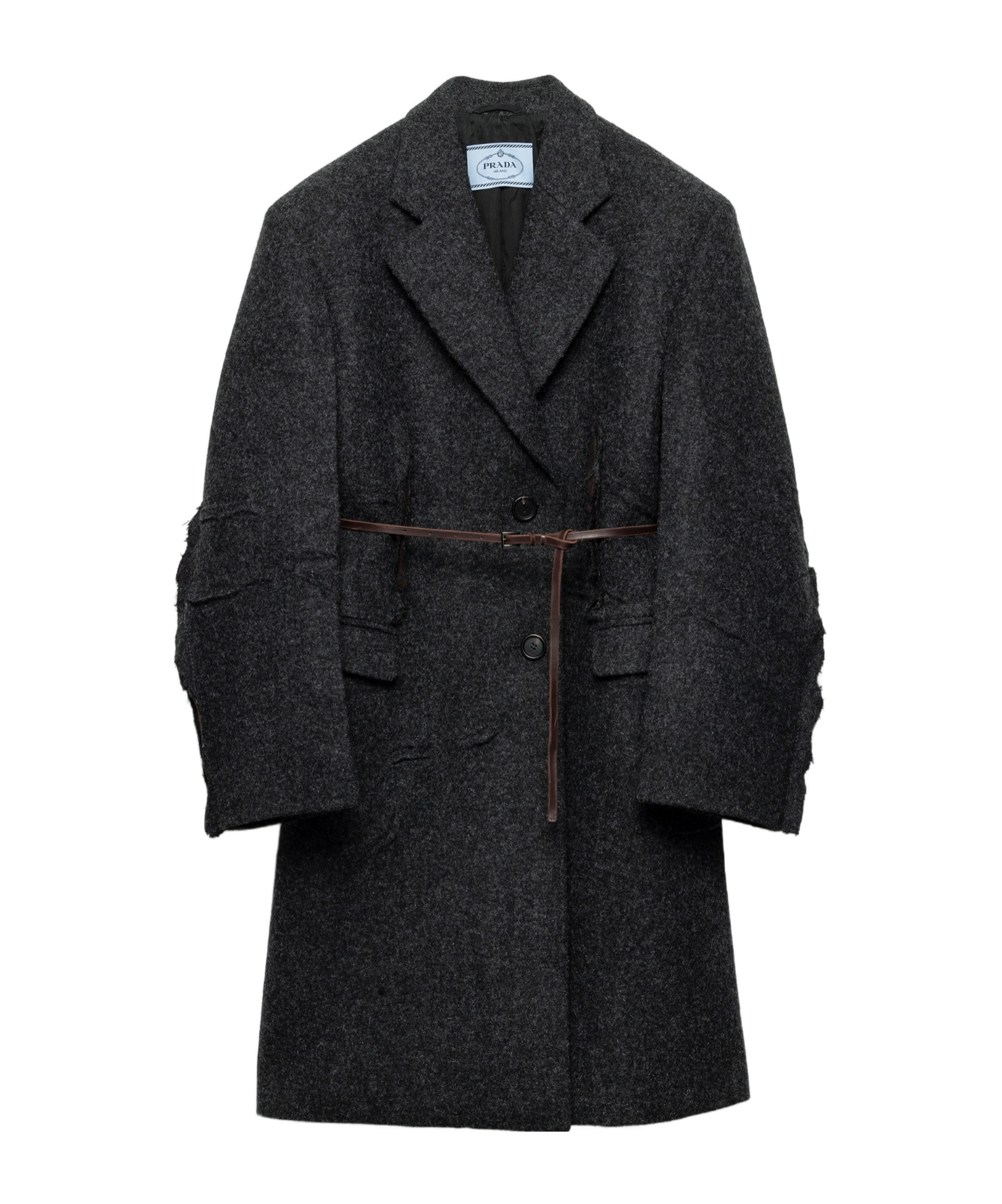 Prada Single-breasted Shetland Wool Coat In Animal Print